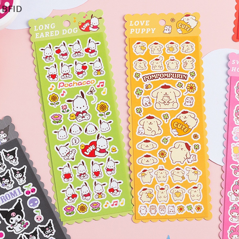 [BFID] 1pack Anime Hello Kitty Kartun Lucu DIY Akun Tangan Transparan Bronzing Dekorasi Sticker Pack Bahan Scrapbook Stiker [ID]