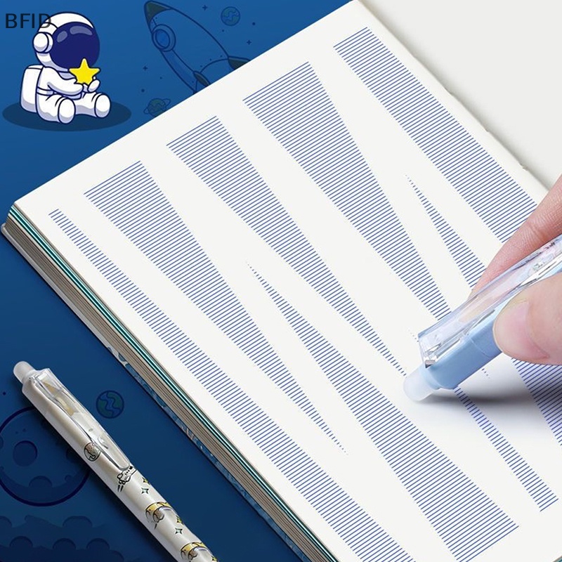 [BFID] Set Pulpen Gel Kartun Astronot Kartun Lucu Anime Dengan Refill Tinta 0.5mm Hitam Biru Kawaii Stationery Anak Perlengkapan Sekolah [ID]