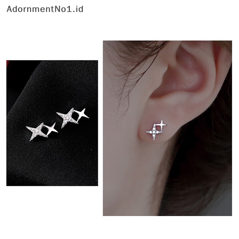 [AdornmentNo1] Anting tusuk bintang empat runcing lucu romantis untuk wanita Fashion perhiasan hadiah