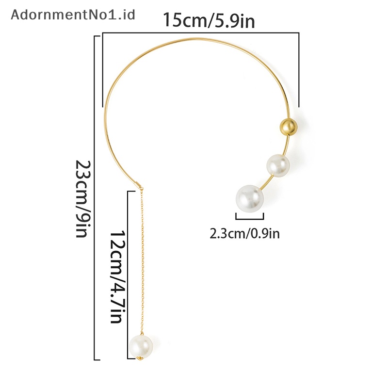 [AdornmentNo1] Elegan pembukaan Adjustable mutiara Choker kalung rantai klavikula Fashion kalung untuk wanita perhiasan pernikahan kerah