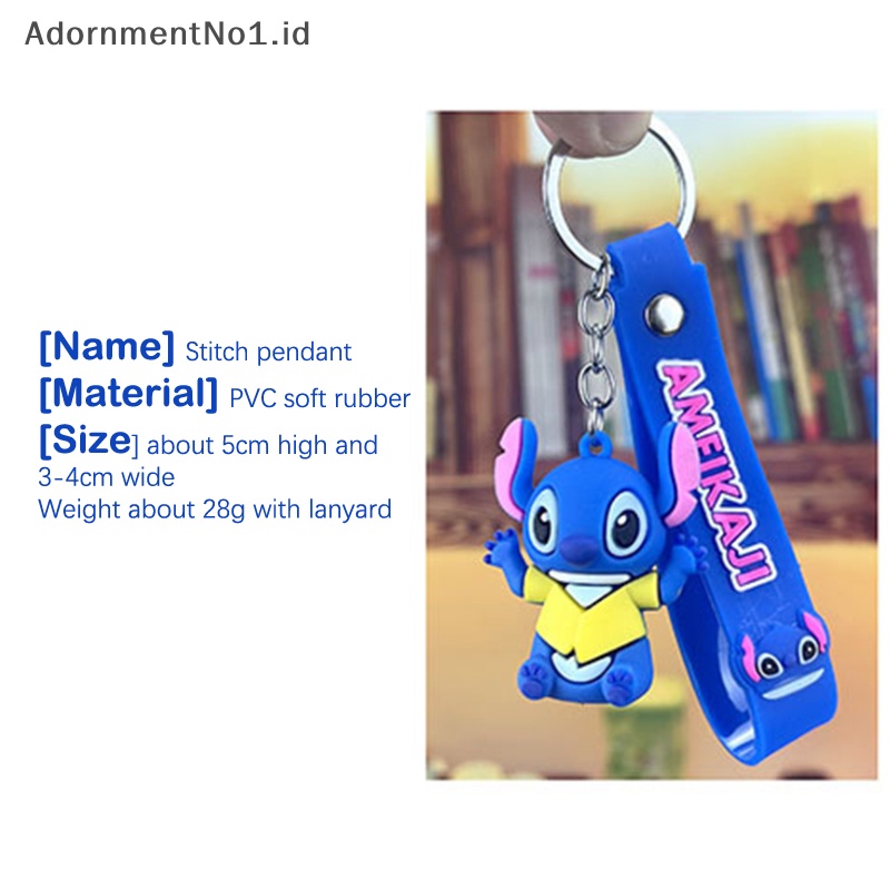 [AdornmentNo1] Anime Stitch gantungan kunci kartun lucu boneka Keyring ornamen gantungan kunci mobil liontin anak hadiah