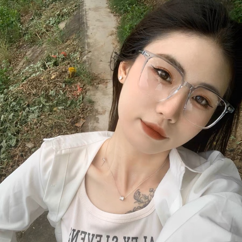 (YUZHU) Kacamata Kopi Susu Gradasi TR90 Fashion Baru Untuk Wanita Korea Fashion Optik Eyeglasses