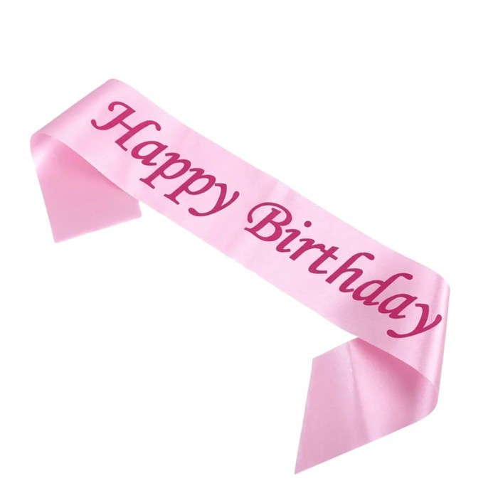 Sash Happy Birthday / Selempang HAPPY BIRTHDAY Polos Sablon