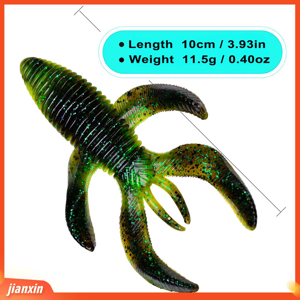 (In Stock) 5Pcs 10cm /11.5g Silikon Umpan Lembut Warna Cerah Tangguh Besar Cubitan Crawfish Umpan Peralatan Memancing