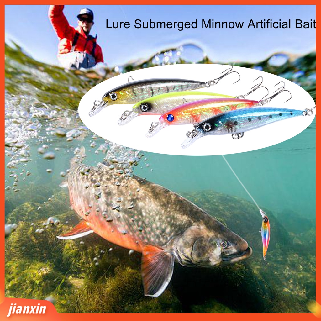 (In Stock) 9cm /7.3g Umpan Pancing Tajam Kait 3D Simulasi Fisheyes Reflektif Angling Lure Ikan Kecil Yang Tenggelam Umpan Buatan Memancing Luar Ruangan