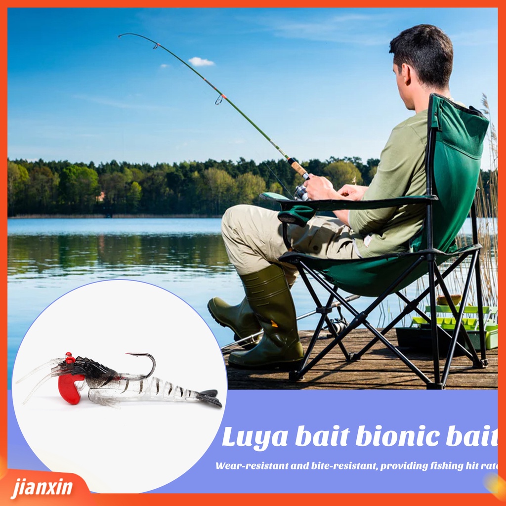 (In Stock) Umpan Udang Tampilan Realistis Warna Cerah Fleksibel Sangat Disimulasikan Dengan Kait Tajam Penembus Mudah Multi-Bagian Umpan Udang Luminous Fishing Lure Perlengkapan Memancing