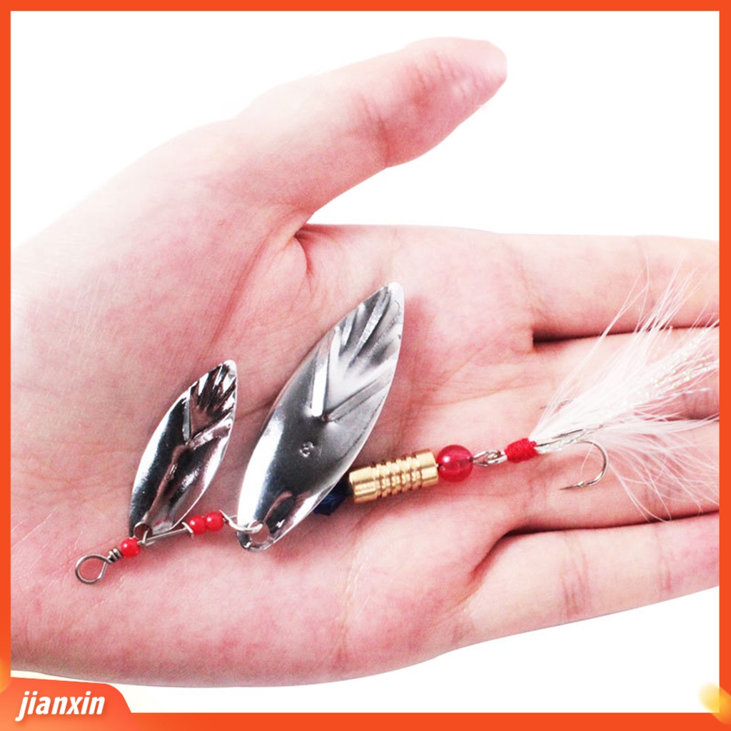 (In Stock) 10Pcs /Set 7g /9g Berputar Memancing Spinner Permukaan Terang Logam Memancing Payet DIY Umpan Umpan Kait Spinnerbait Untuk Outdoor