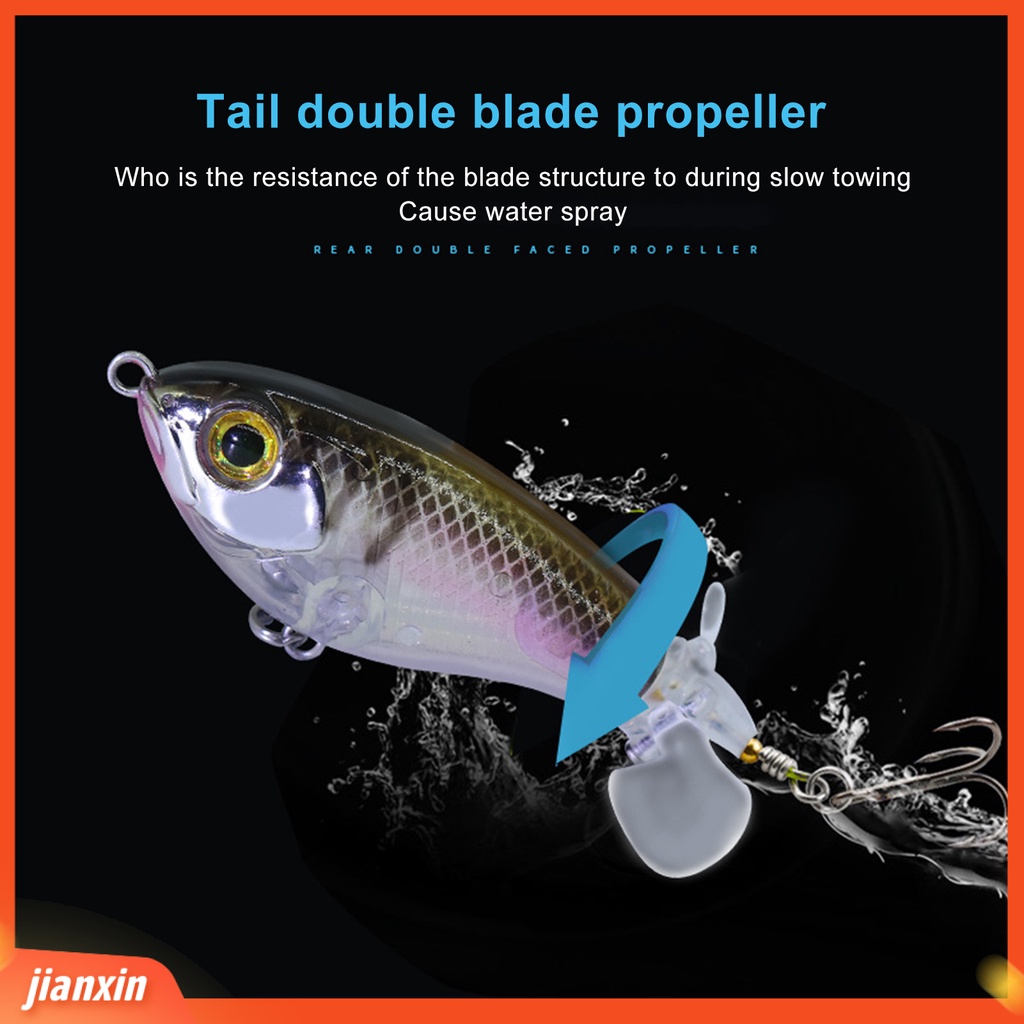 (In Stock) 8cm 16g Rotating Lure 360derajat Rotating Sharp Hook Ringan Whopper Memancing Ikan Gurame Pike Topwater Mengambang Umpan Untuk Outdoor