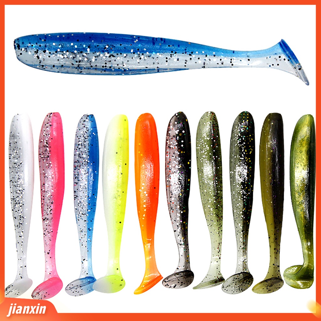 (In Stock) 20 Pcs 5.5 cm Bercahaya Palsu Lembut Silikon Buatan Umpan Wobbler Ikan Renang Umpan