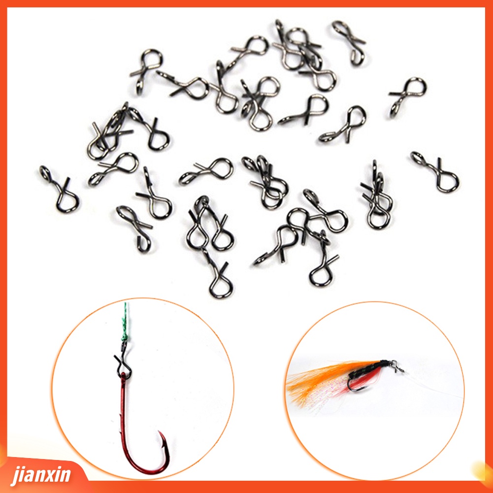 (In Stock) 50Pcs Pin Umpan Lalat Konektor Link Ring Fish Gear Hook Lure Aksesoris Luar Ruangan