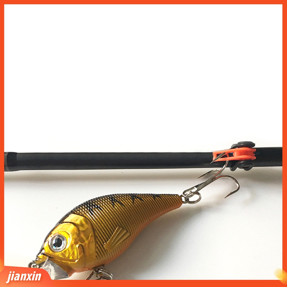 (In Stock) 10Pcs Pengait Tongkat Pancing Adjustable Keeper Lure Umpan Jig Holder Dengan Cincin Karet