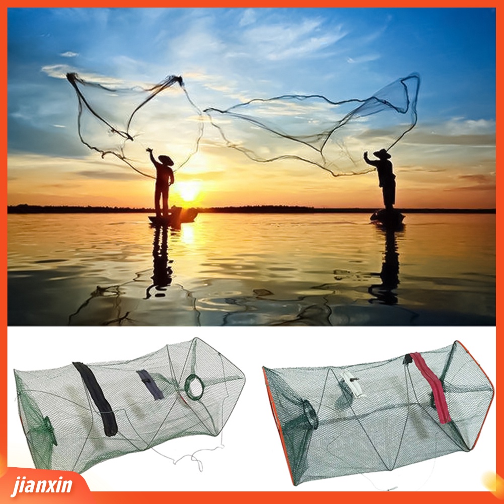 (In Stock) 21x45 cm Lipat Portable Kepiting Mancing Celup Jaring Cor Kandang Penangkap Udang Perangkap Umpan