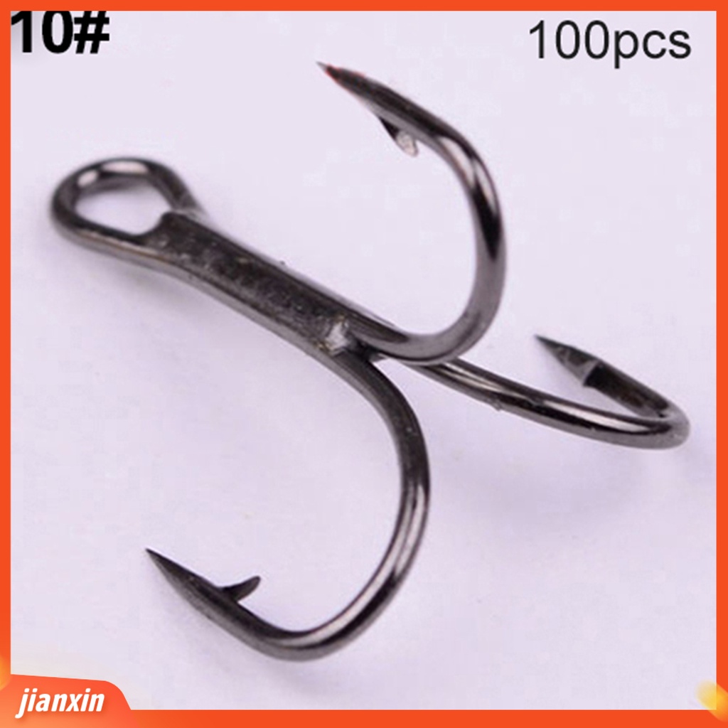 (In Stock) 100Pcs Kait Treble Baja Karbon Tinggi7Ukuran2/4 /6 /8 /10 /12 Fishhook Tackle