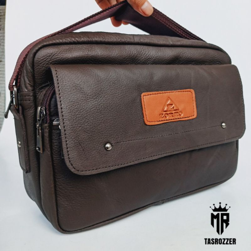 Tas kitab kulit  garut muat 3 kitab besar | tas kuliah & kantoran