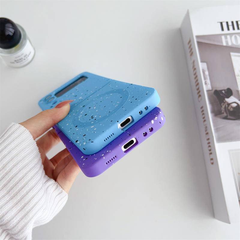 Untuk Galaxy Z Flip3 4 Magsafe Wave Point Case Untuk Samsung Galaxy S22 S23 Note20 Ultra S23 Note10 Plus Tipis Hard PC Slim Cover