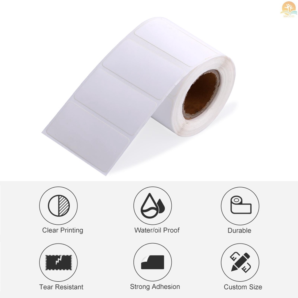 In Stock Label Kertas Thermal Sticker Self-Adhesive Printable Paper Roll Tahan Air Minyak Tahan Sobek Untuk Harga Nama Barcode Cetak Jernih Untuk Seri DP23 Thermal Printer La