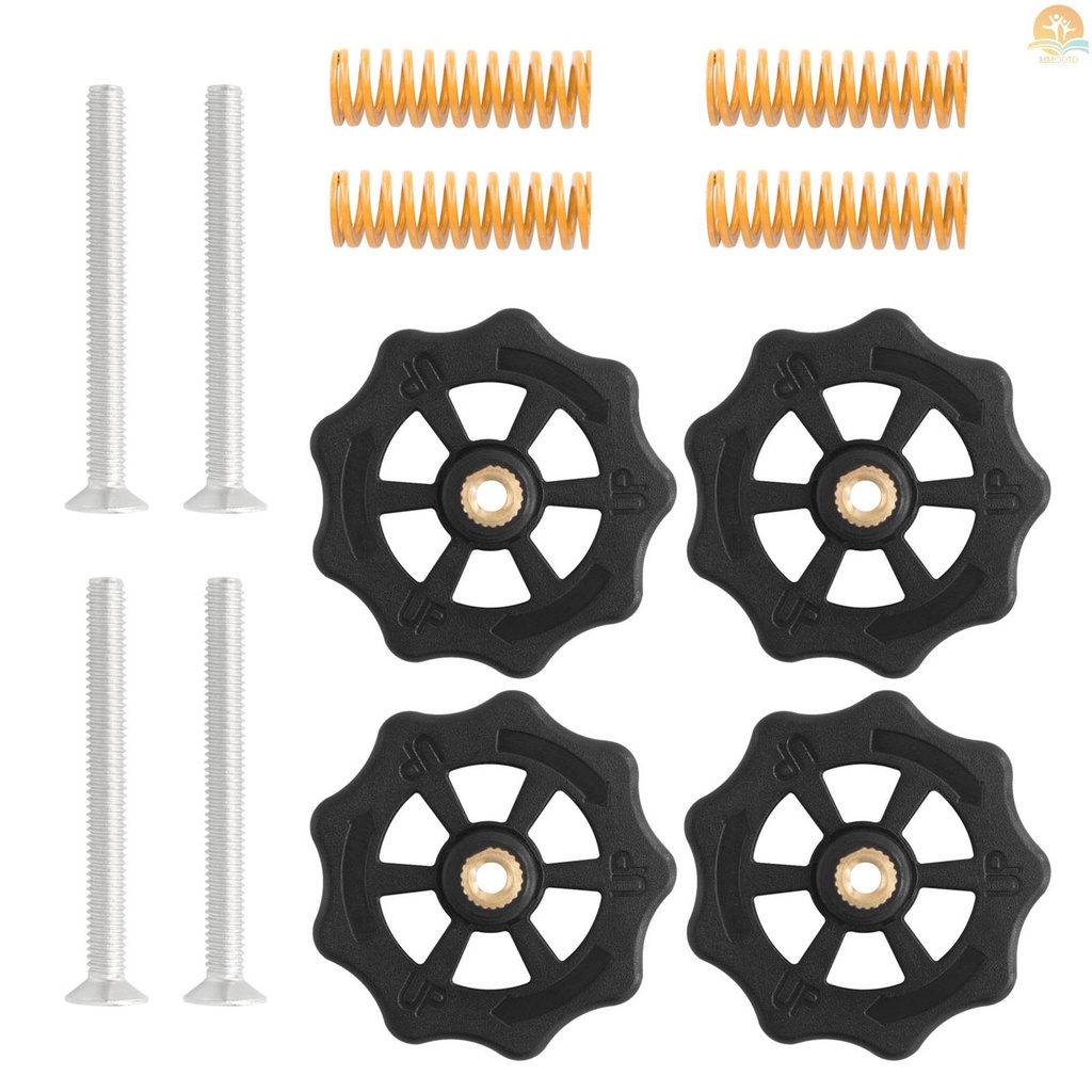 In Stock Upgraded Hand Twist Leveling Nut Diameter 40mm+1per Spring Bed Pemanas Kuning+Sekrup 1m4x40mm Untuk Creality Ender-3 CR-10 Printer 3D