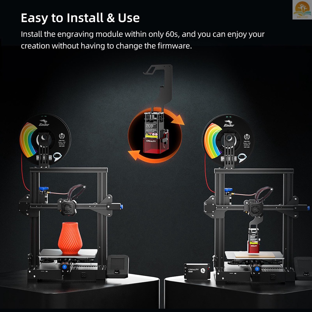 Tersedia Creality 1.6W Modul Laser 0.06x0.06mm Laser Spot Kompatibel Dengan CR-10 Mini/Ender-2 Pro/Ender-3 Neo/ Ender-3 V2 Neo/ Ender-3 Max Neo/ Ender-3 V2/Ender-3 /Ender-3 Pro/ Ende