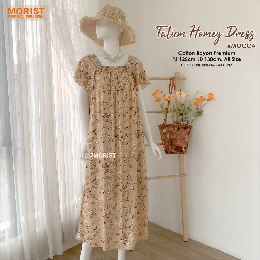 Tatum Homey Dress (Salem,Grey,Moca) ORI MORIST | Ld130 Cotton Rayon Premium