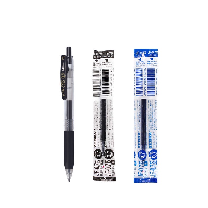 

PAKET PULPEN SARASA CLIP & REFILL 0.5,0.7,1.0 - Clip 1.0 black, JF 0.7 blue