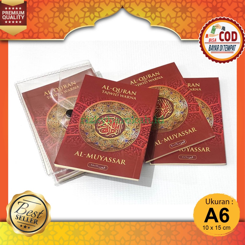 (A6) Alquran Tajwid Warna Per 5 Juz Kecil - Al quran Al Muyassar Per5Juz Tajwid Warna Non terjemahan