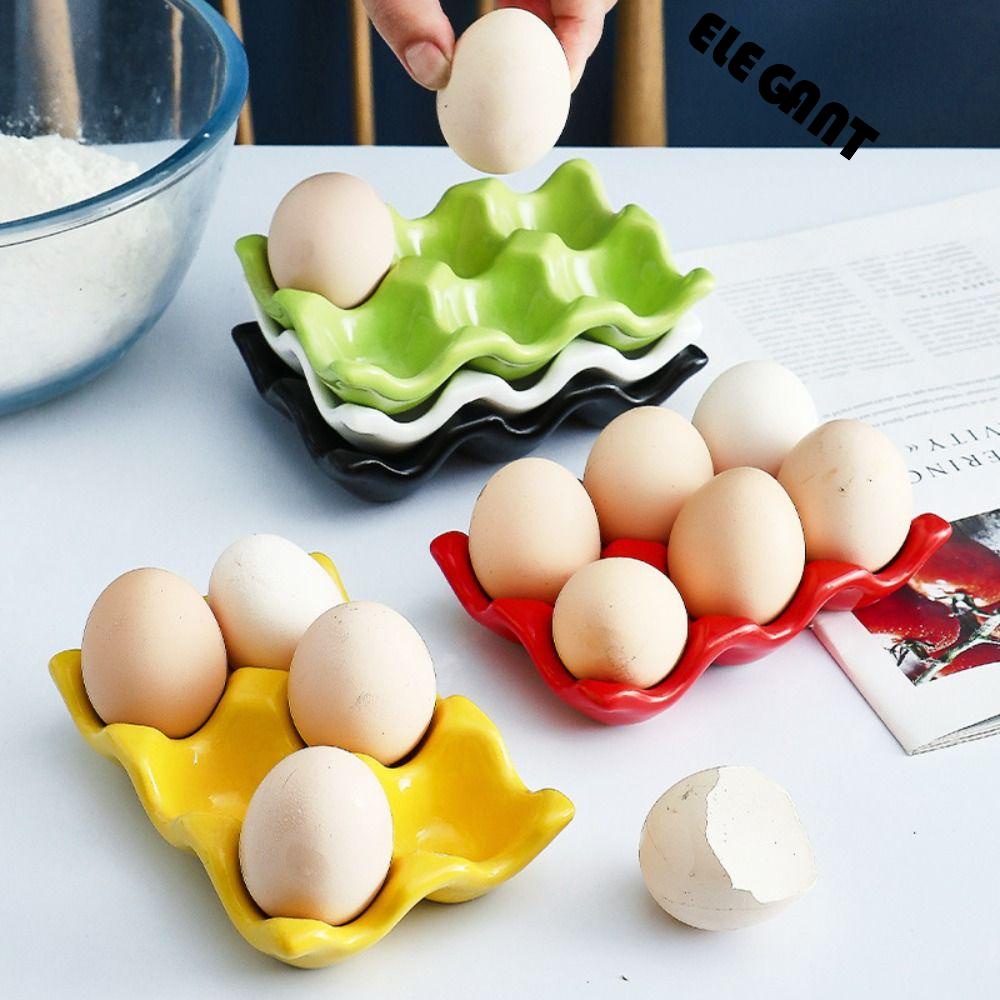 【 ELEGANT 】 Eggs Tray Christmas DIY Porcelain Telur Rebus Dekorasi Rumah Rak Penyimpanan Keramik