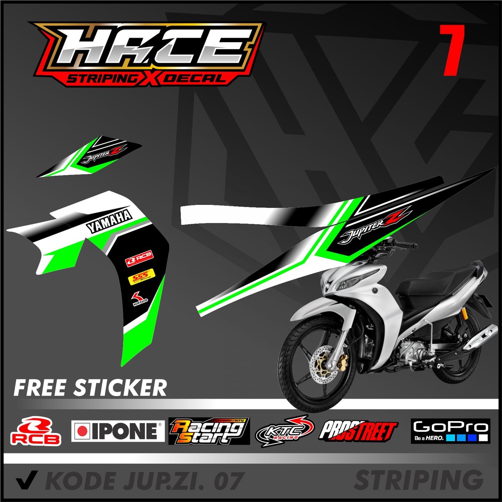 Striping Jupiter Z Robot - Sticker Stiker Variasi Lis Motor Jupiter Z Robot Robot Motif Racing 07