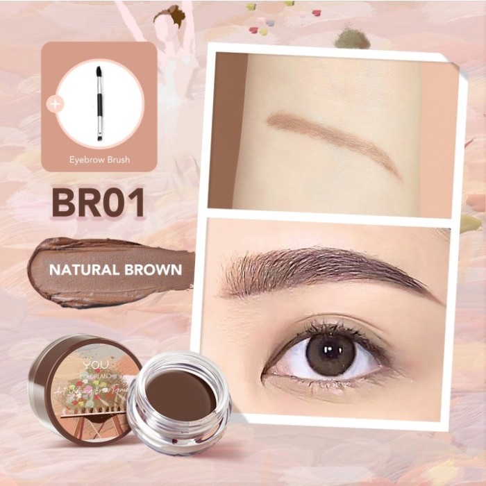 Y.O.U Colorland Art Shaping Brow Pomade - Eyebrow Gel Pomade + KUAS