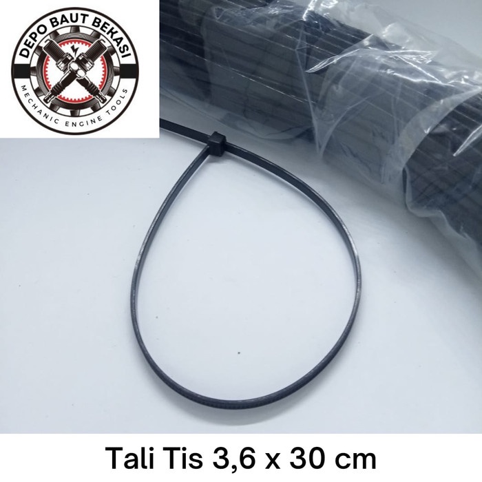 Tali Ties 30cm Hitam / Kabel Ties 30cm Hitam ( Isi 100pcs)