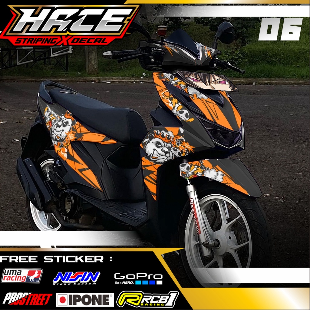 DECAL HONDA BEAT DELUXE 2022 FULL BODY - DECAL BEAT DELUXE VARIASI PANDA 06