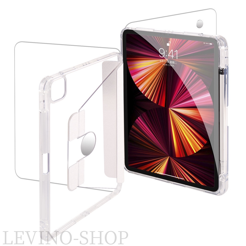 360 Rotating Acrylic Crystal Case For iPad Gen 7/8/9/10 Pro 11&quot; M1/M2 Air4/Air5 2021/2022