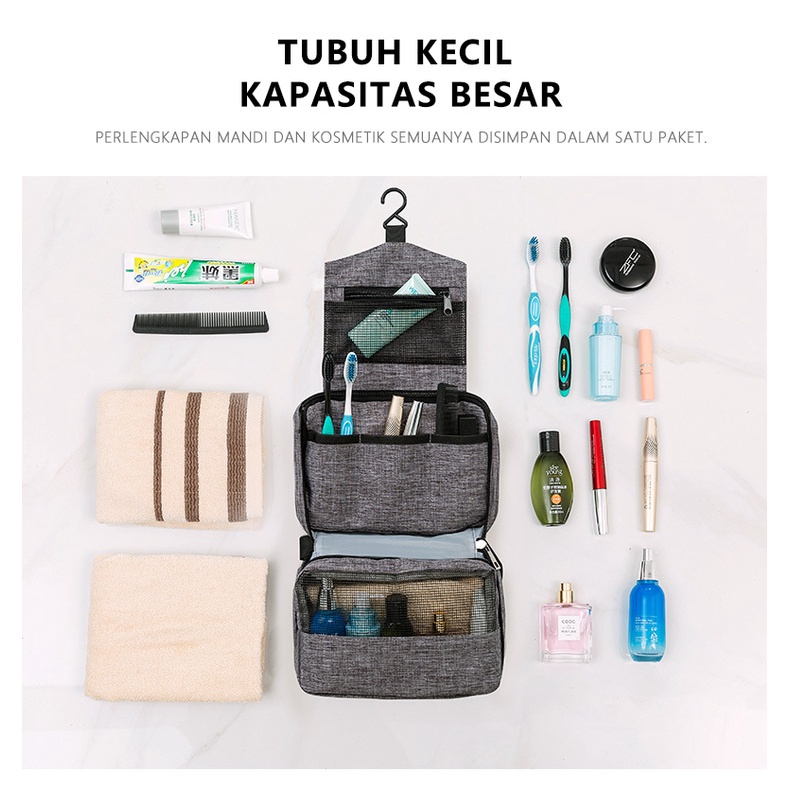 【Debora Mall】Travel Peralatan Mandi dan Make Up Toiletry Pouch Toilet/Tas alat mandi dan kosmetik / Travel Kit Toiletries Make Up Kosmetik Organizer Bag Multifungsi