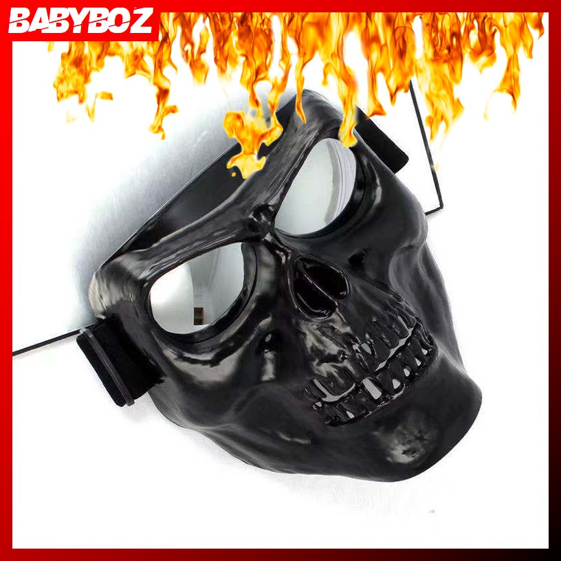 BABYBOZ -  GHOST RIDER TOPENG MASKER TENGKORAK MOTOR PAINTBALL AIRSOFTGUN MASK RIDER RIDING SKULL FACE MASK