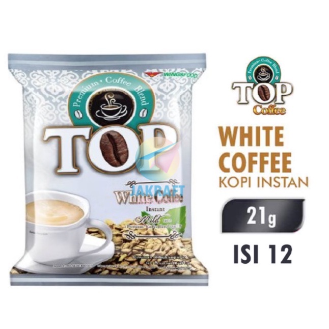 

TOP White Coffee Kopi Bubuk Instan 1 Renceng isi 12 Sachet @21gr ORIGINAL