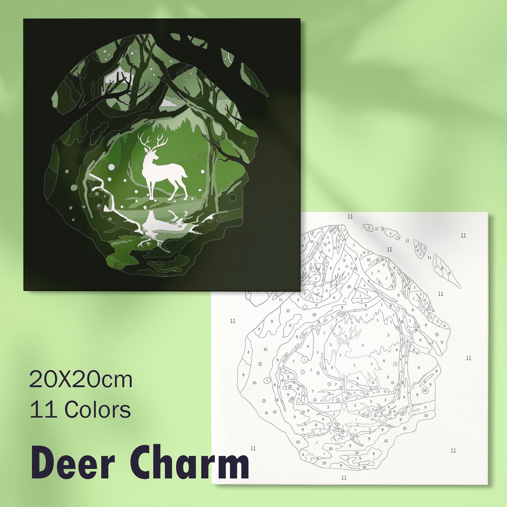 

DEER CHARM Paint by Numbers Series / Number DIY Mewarnai Estetik Aesthetic Perlengkapan Melukis Gouache Hiasan Canvas Kanvas