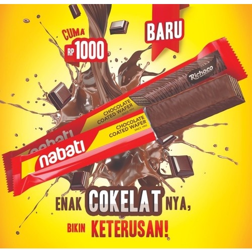 

Nabati Chocolate Coated Wafer 1 box isi 12 pcs x @18gr