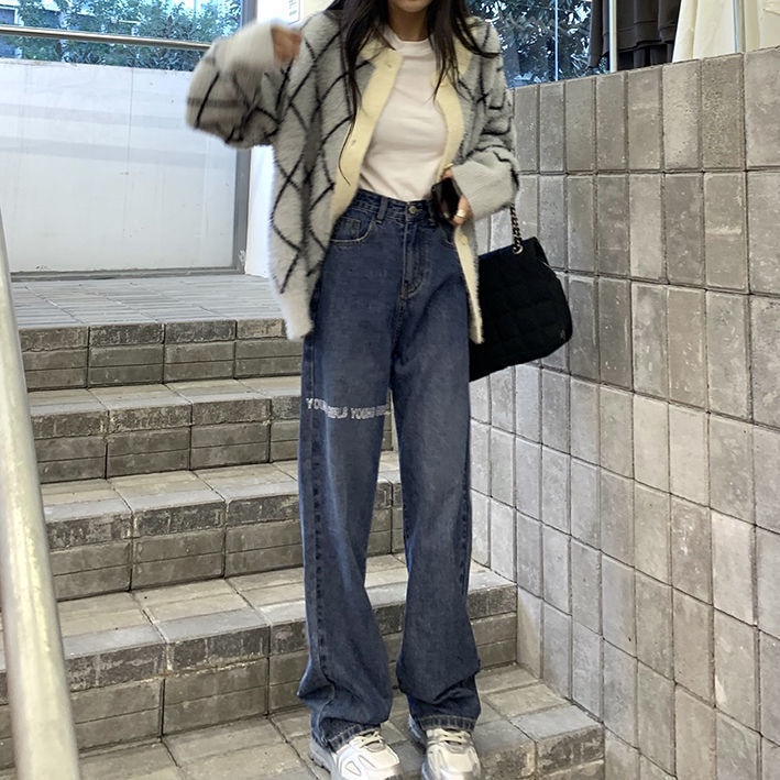 Jeans Pinggang Tinggi Antik