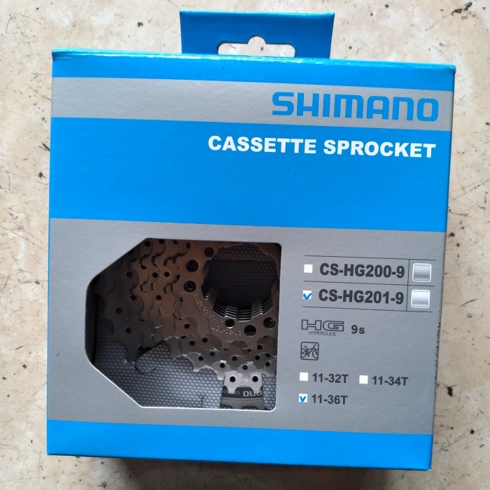 Sprocket Sproket Shimano 9 Speed 11-36T HG201 11-36 Cassette