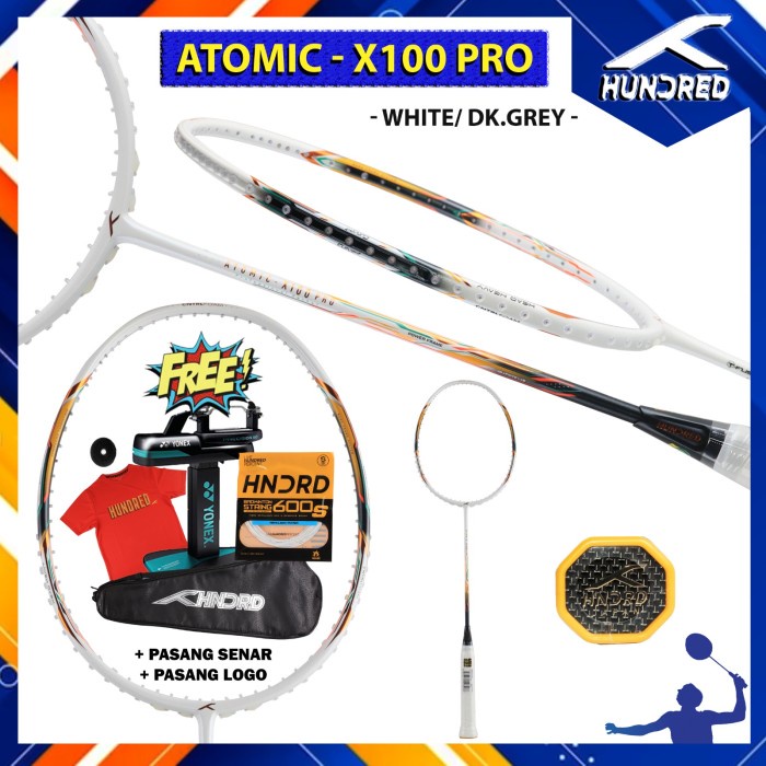 Raket Hundred Original HUNDRED ATOMIC-X / ATOMIC X 100 PRO White Grey