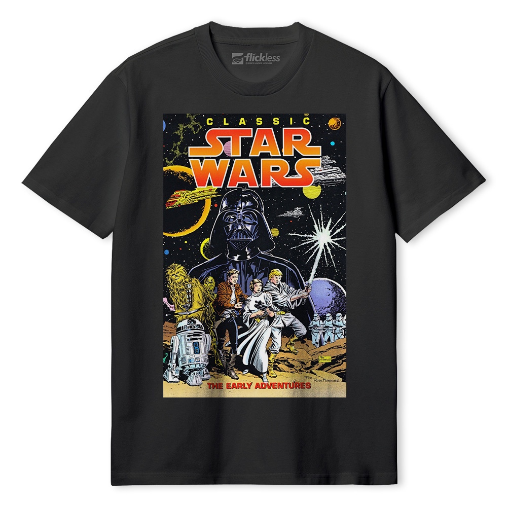COMICS Kaos STAR WARS Premium - original vintage hitam superhero s marvel Film Movie Tshirt cotton c