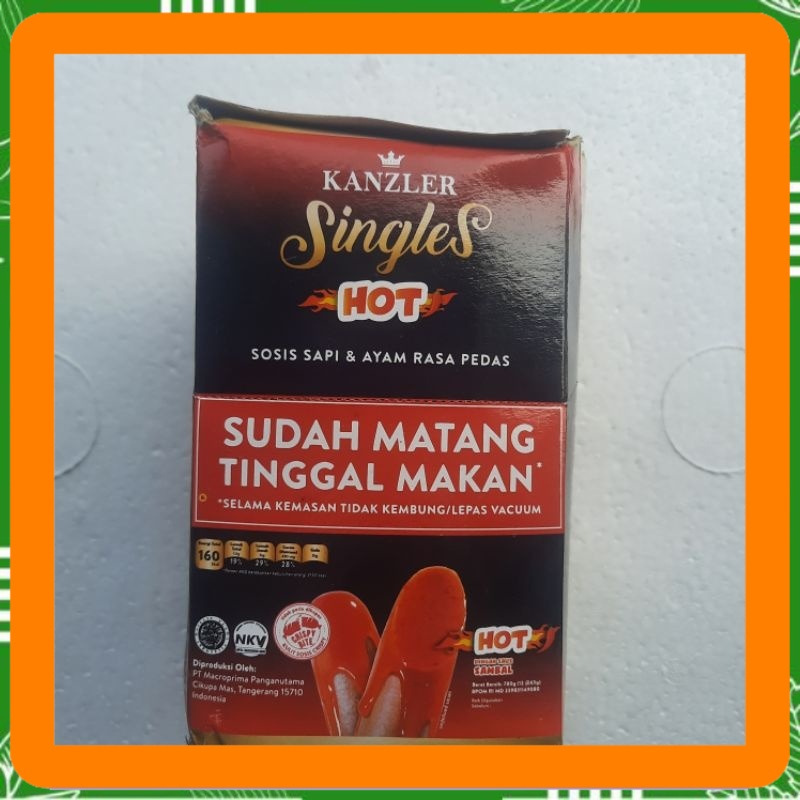 

1 box isi 12 Sosis kanzler singles hot 720 gram. Sosis pedas Best Seller