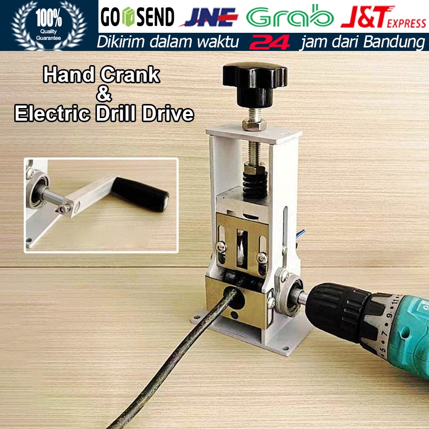 Alat Pengupas Kabel Bor Listrik Manual Dual Purpose / Kupas Kabel Dengan Engkol Tangan Atau Bor