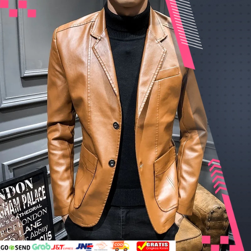 JAKET FORMAL KEREN NYAMAN DESAIN NEW /jas pria / Jas kulit sintetis / Jas cowok / Jaket Jas / Jas mo