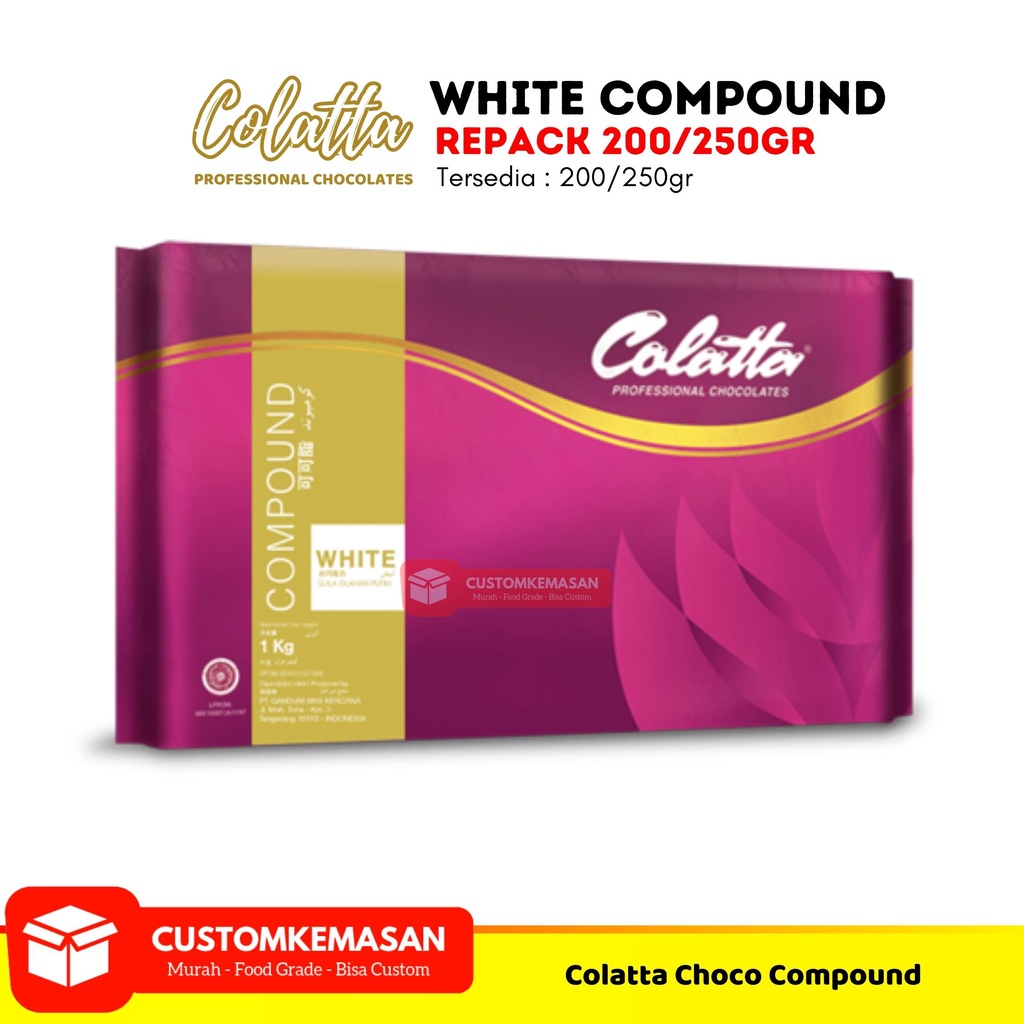 

Colatta White Compound 200/250gr / White Cokeat Colatta / Cokeat Putih Batangan Colatta / White Coklat Batangan Repack