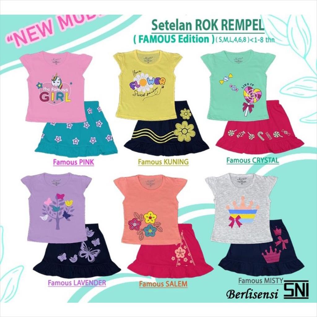KELFI Setelan rok anak cewek baju anak perempuan kelfi pakaian anak 1-8 tahun