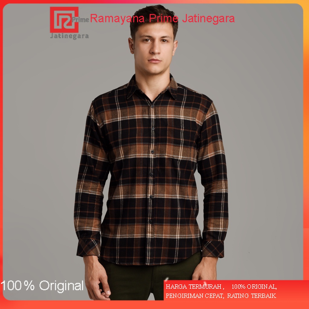 Benhill Kemeja Pria Flannel Lengan Panjang Kotak Hitam 28935-11233RAMAYANA JAKTIM
