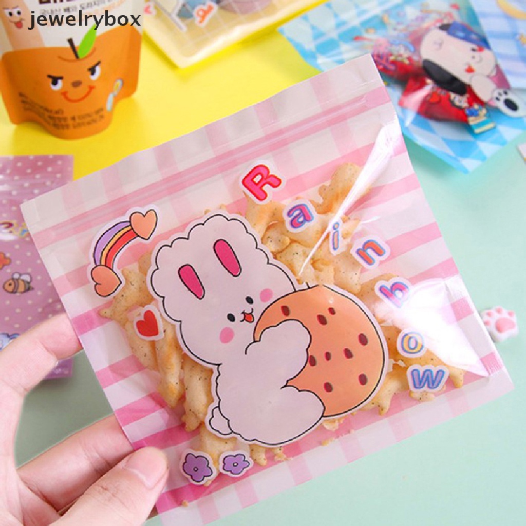 [jewelrybox] 10pcs Permen Makanan Cookies Kemasan Kantong 8gaya Kreatif Lucu Snack Disegel Tas Paket Kecil Untuk Hadiah Manisan Penyimpanan Tas Butik