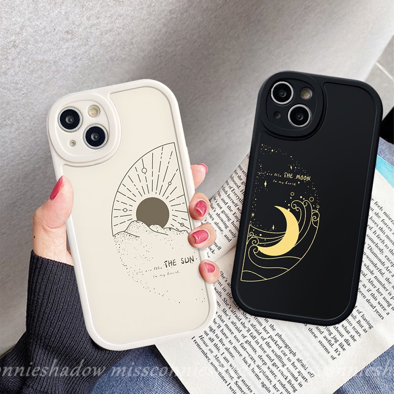 Casing Realme C53 C21Y C25Y C55 C30 C31 C30s C11 10 Pro C12 C20 C25s C15 C17 C20A C3 7i 6s 10Pro+C35 5i 6 6i 8 9i 5 GT 8i 8Pro C17 C21 Simple The Moon Sun Couple Soft Casing Tpu