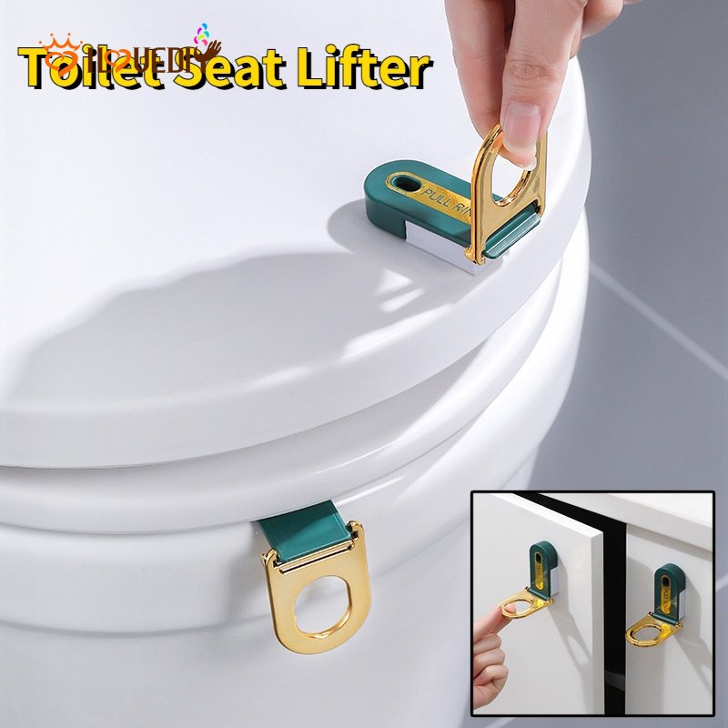 Pegangan Pengangkat Tutup Kursi Closestool Anti Kotor Lipat Rumah Tangga/Pengangkat Dudukan Toilet Portable/Multifungsi180°Cincin Tarik Putar Pengangkat Tutup Toilet Aksesori Kamar Mandi