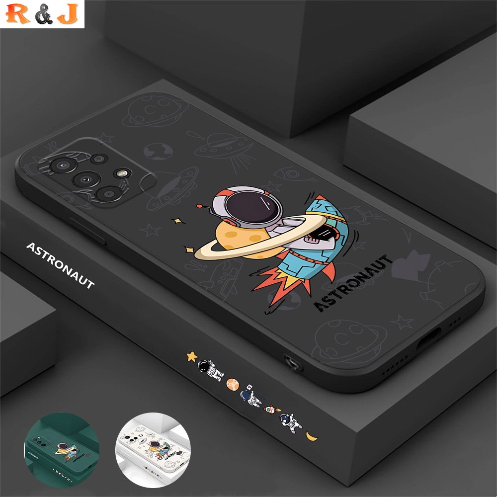 Casing Kapal Astronot Planet Samsung A14 M14 A04E A04S A04 A13 A03 A03S A23 A22 A20 A30 A12 A02S A11 A51 A71 A30 A50 A52 A20S A10S M12 Silikon Lembut Casing Cover